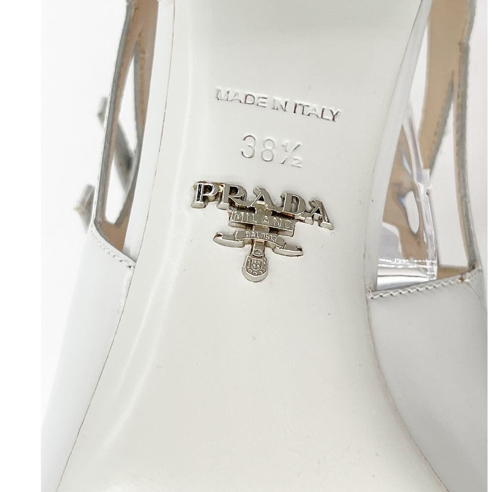 Prada Fall 2015 Runway Gray Brushed Leather Double Strap Mary Jane Heels IT 38.5 - Picture 13 of 13